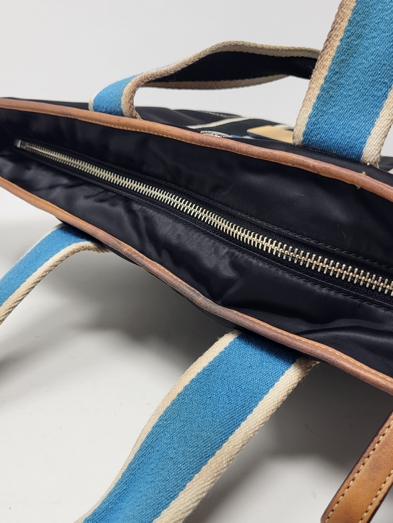 Coach Hampton Black Nylon Leather Trim Tote Mini Bag Purse #1894 Signature Logo - Picture 8 of 13